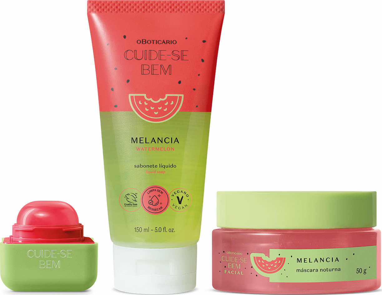 Kit Cuidese Bem Feira Suco de Melancia o Boticário Beleza na 