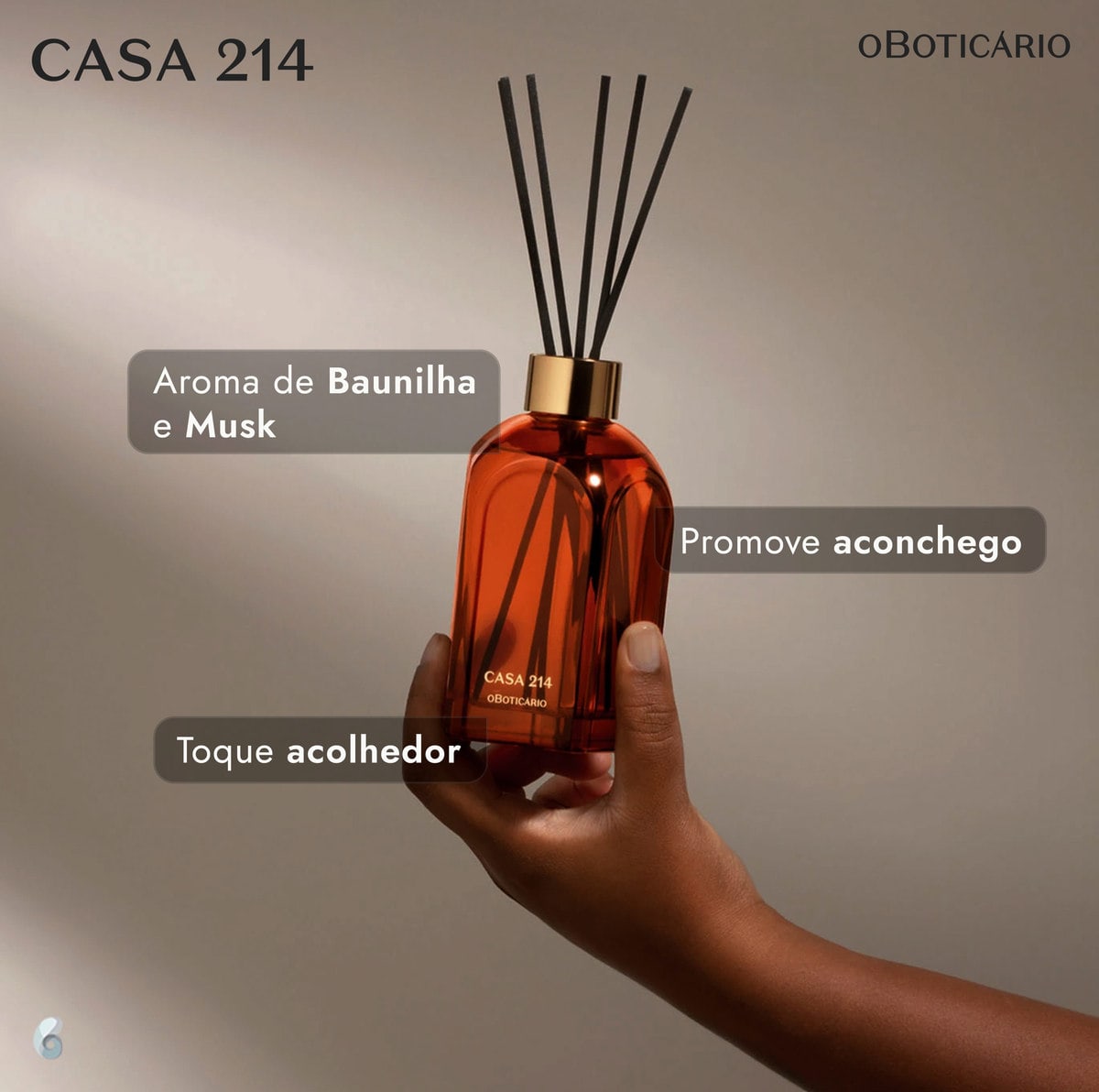 Difusor de Ambiente Vanilla Sublime Casa 214 Boticário | Beleza na Web
