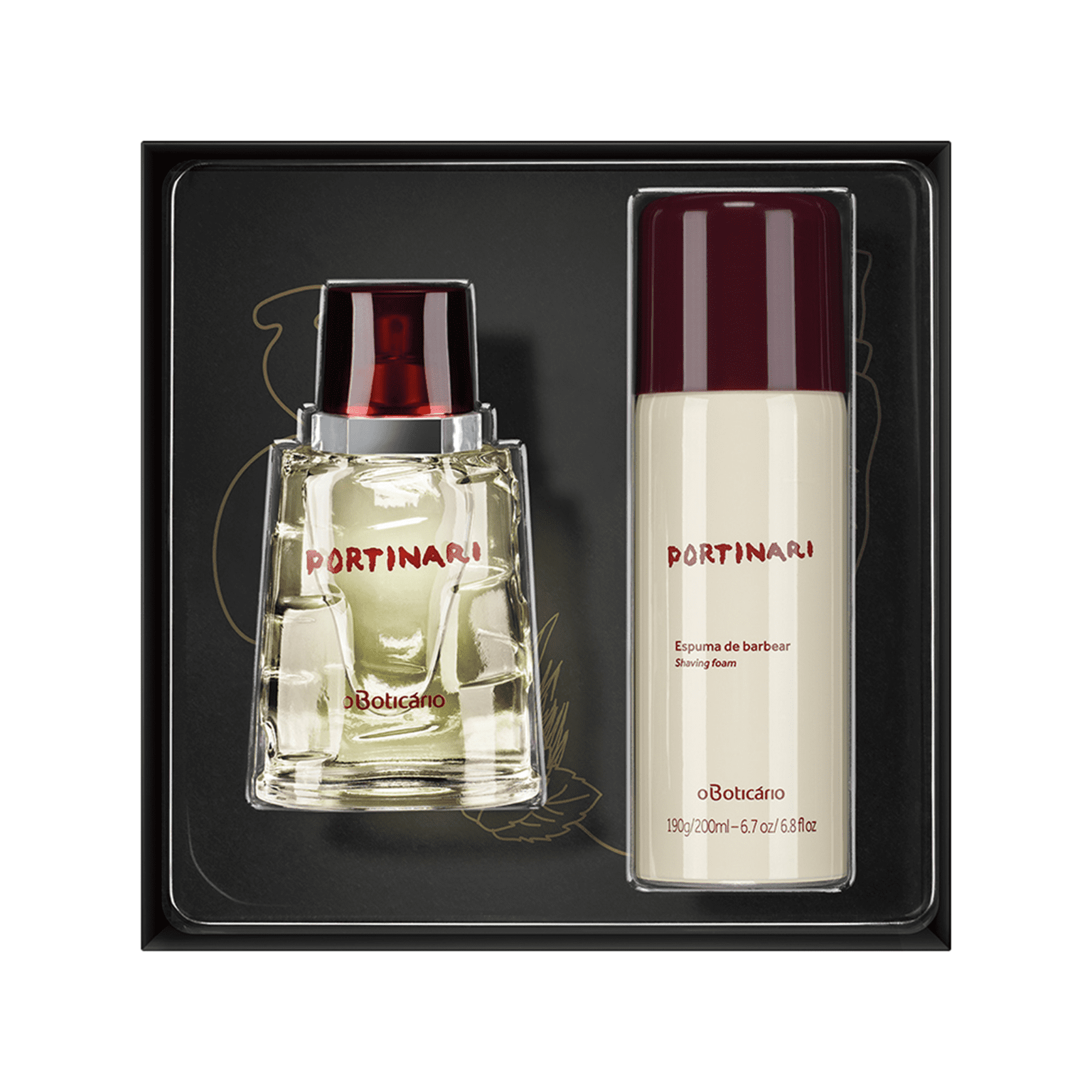 Kit Presente Boticollection Portinari: Desodorante Colônia 100ml + Espuma de Barbear 200ml