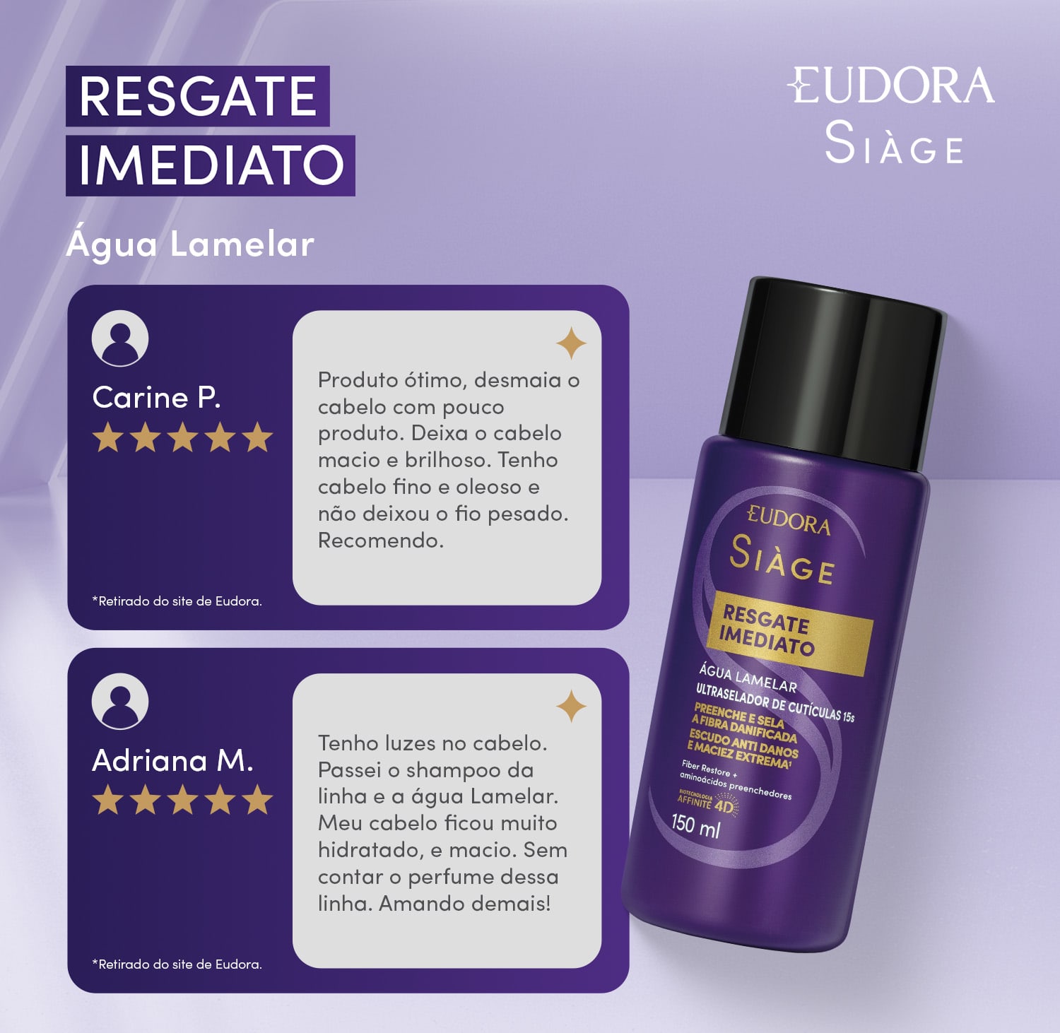 Água Lamelar Siàge Resgate Imediato 150ml | Eudora