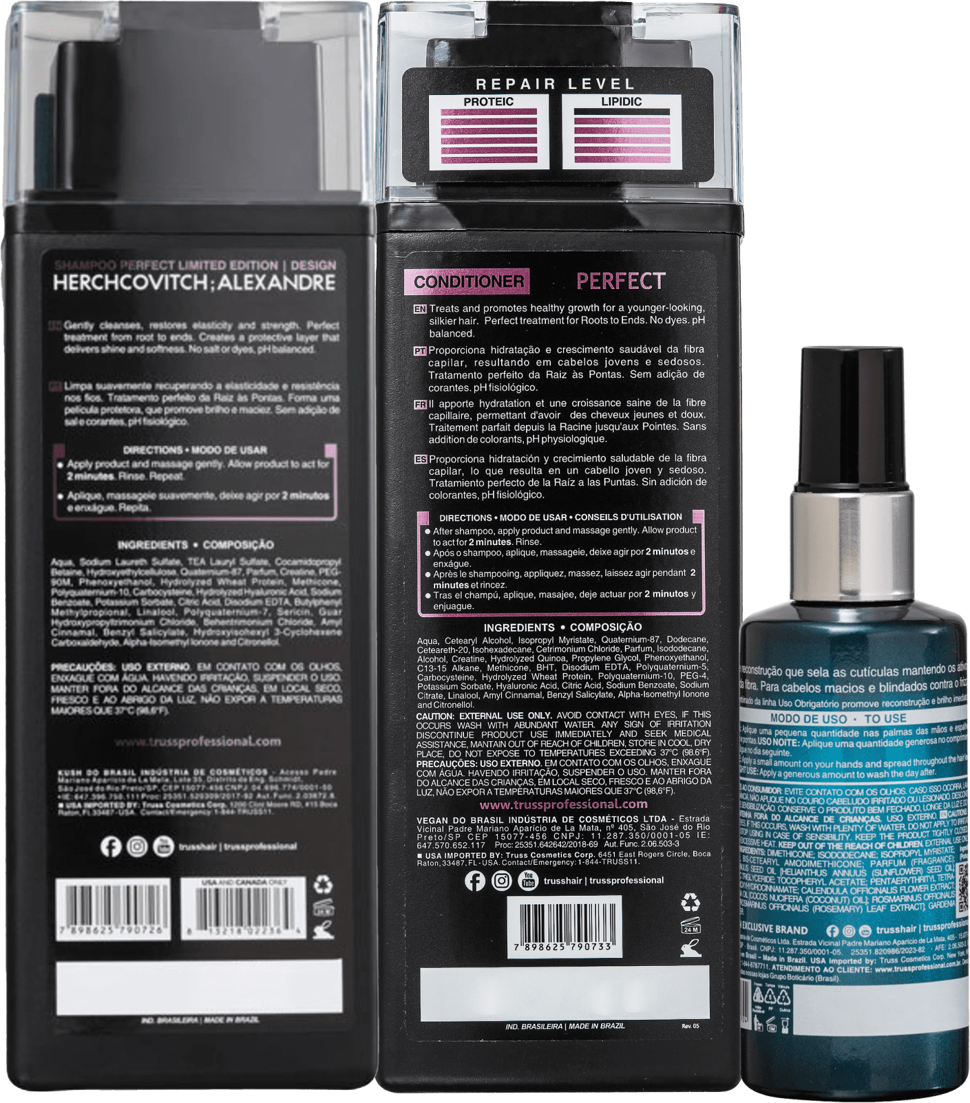 Kit TRUSS Perfect + Uso Obrigatório Oil Trio, 3 produtos.