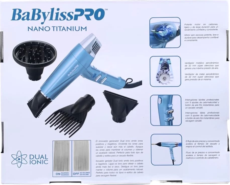 Secador de Cabelos BaByliss PRO High Speed Dual Ionic 220v, Babyliss