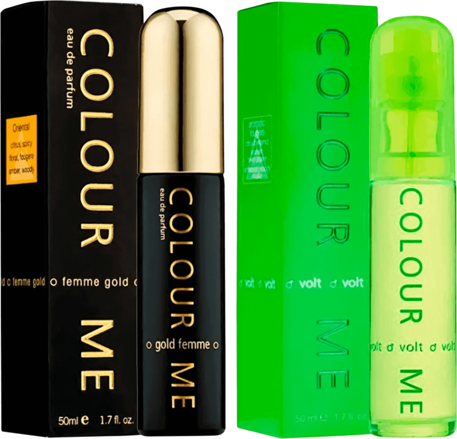 Kit Unissex Colour Me Gold Feminino 50ml e Neon Volt 50ml Eau de Parfum