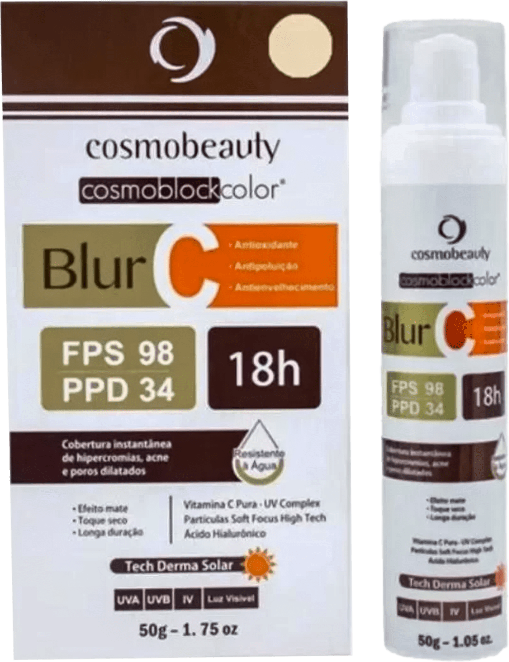 Protetor solar com cor contendo 50g