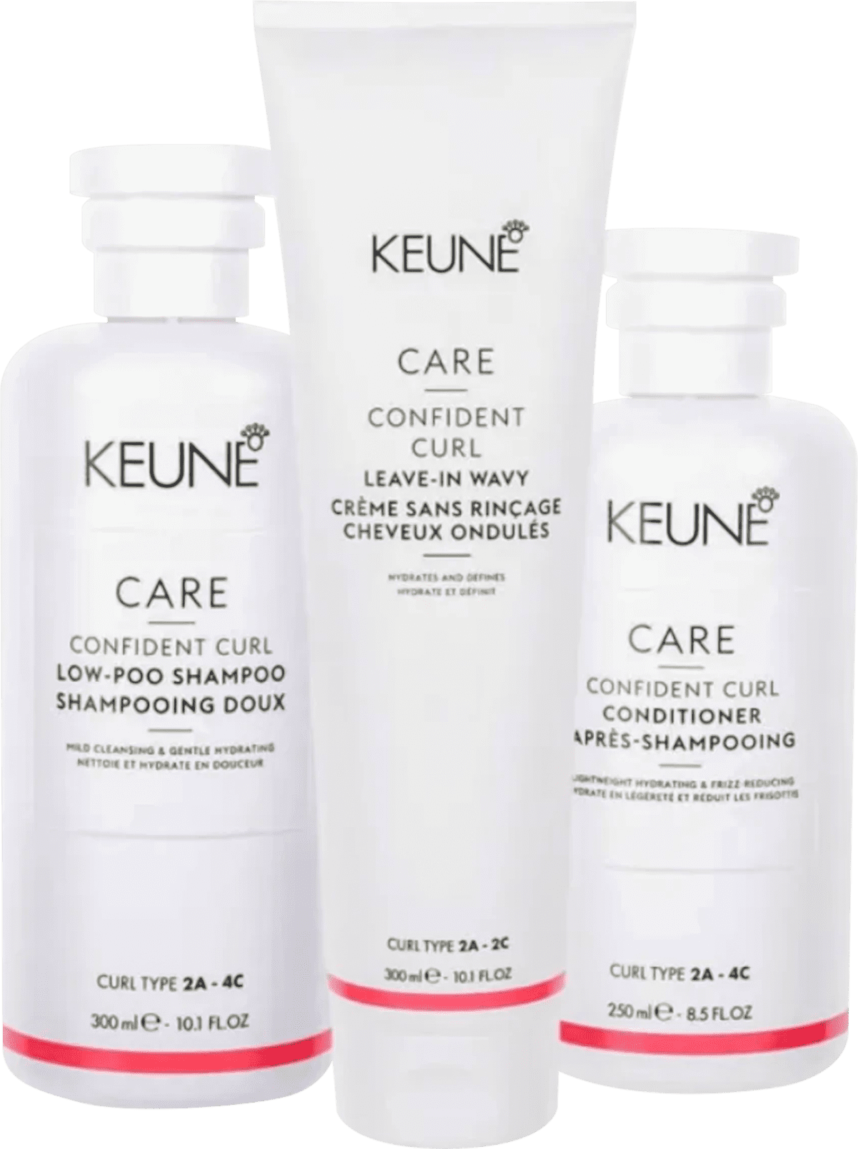 Kit Keune Care Confident Curl LowPoo Shampoo Condicionador e Leavein Wavy