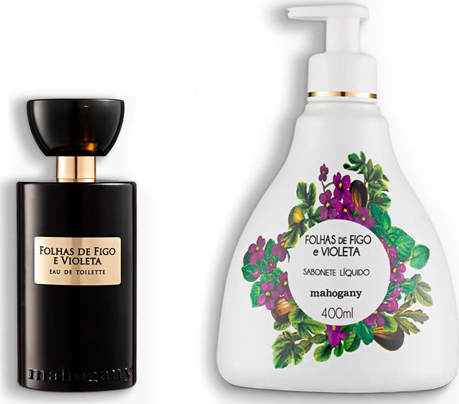 Combo Folhas De Figo E Violeta Mahogany Perfume Sabonete 2901