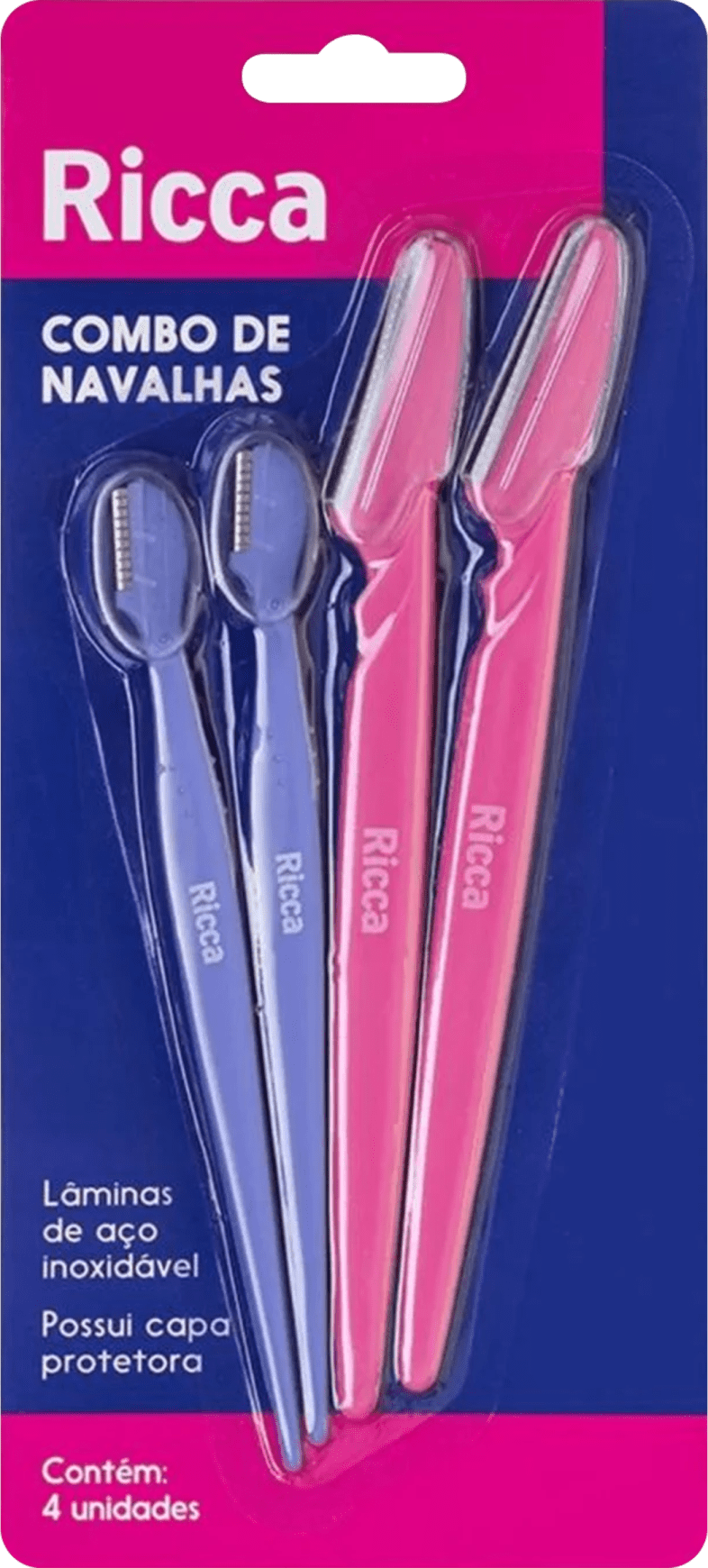 Conjunto com 4 Navalhas Para Sobrancelha Ricca