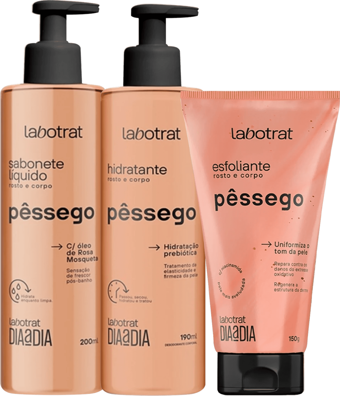 SABONETE ROSTO E CORPO DIA A DIA - PÊSSEGO - 190ML - LABOTRAT