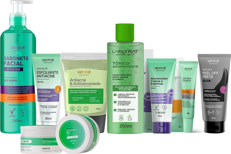 MEGA KIT ANTIACNE TRATAMENTO PARA PELES OLEOSAS - LABOTRAT