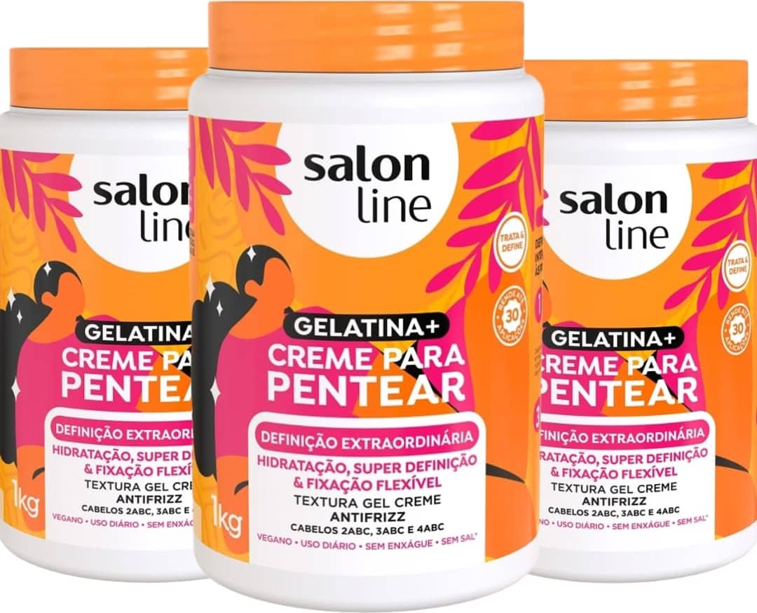 Kit 3 Cremes Pentear Definição Extraordinária Salon Line 1kg