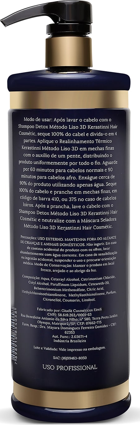 Traitement Lissant Kerastinni Méthode Liso 3D - Étape 2 - Flacon 1 Litre - Neuf
