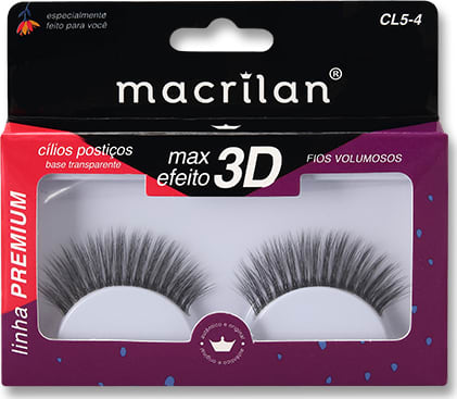 Cílios Postiços Macrilan CL5-4 Fios Volumosos, 1 par.