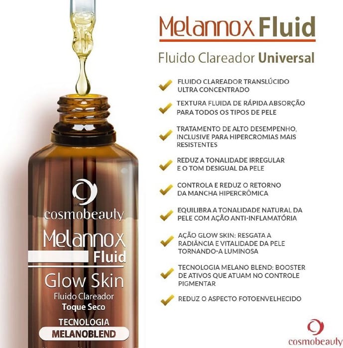 Melannox Fluid Glow Skin, Cosmobeauty, Sérum Clareador De Melasma ...