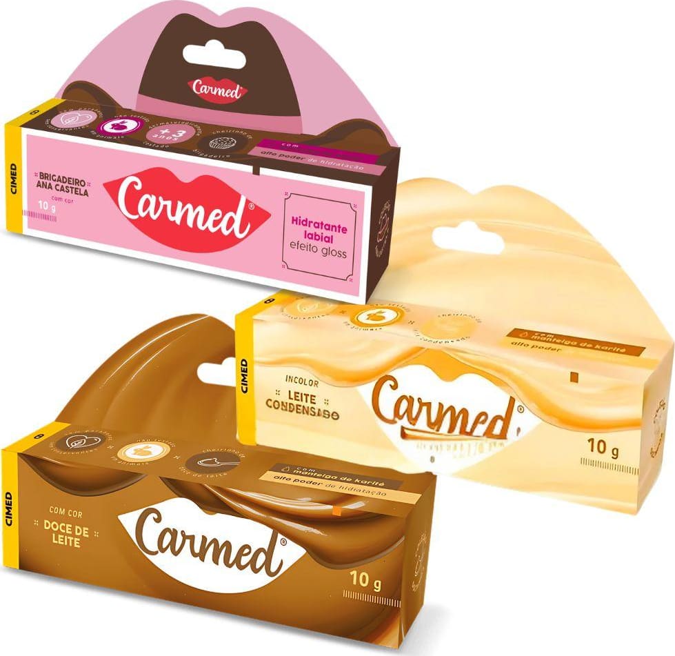 Kit Hidratante Labial Carmed Ana Castela Coleção Docinhos Com 3 10g