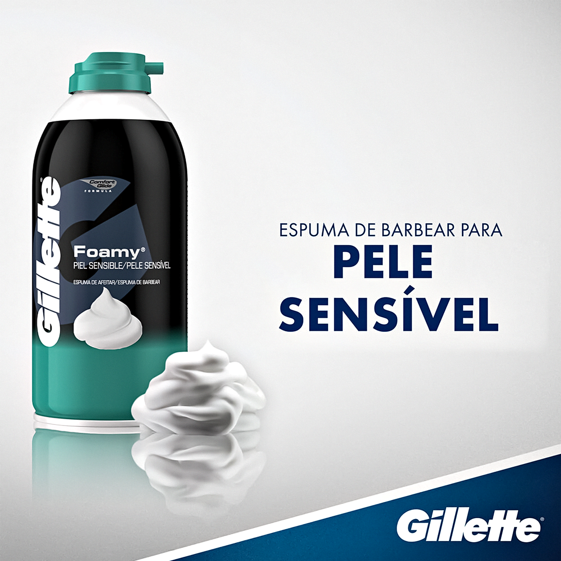 GILLETTE ESPUMA DE BARBEAR FOAMY SENSITIVE 175G