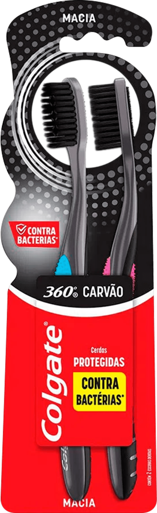 Escova Dental Colgate 360 Carvão com 2 unidades