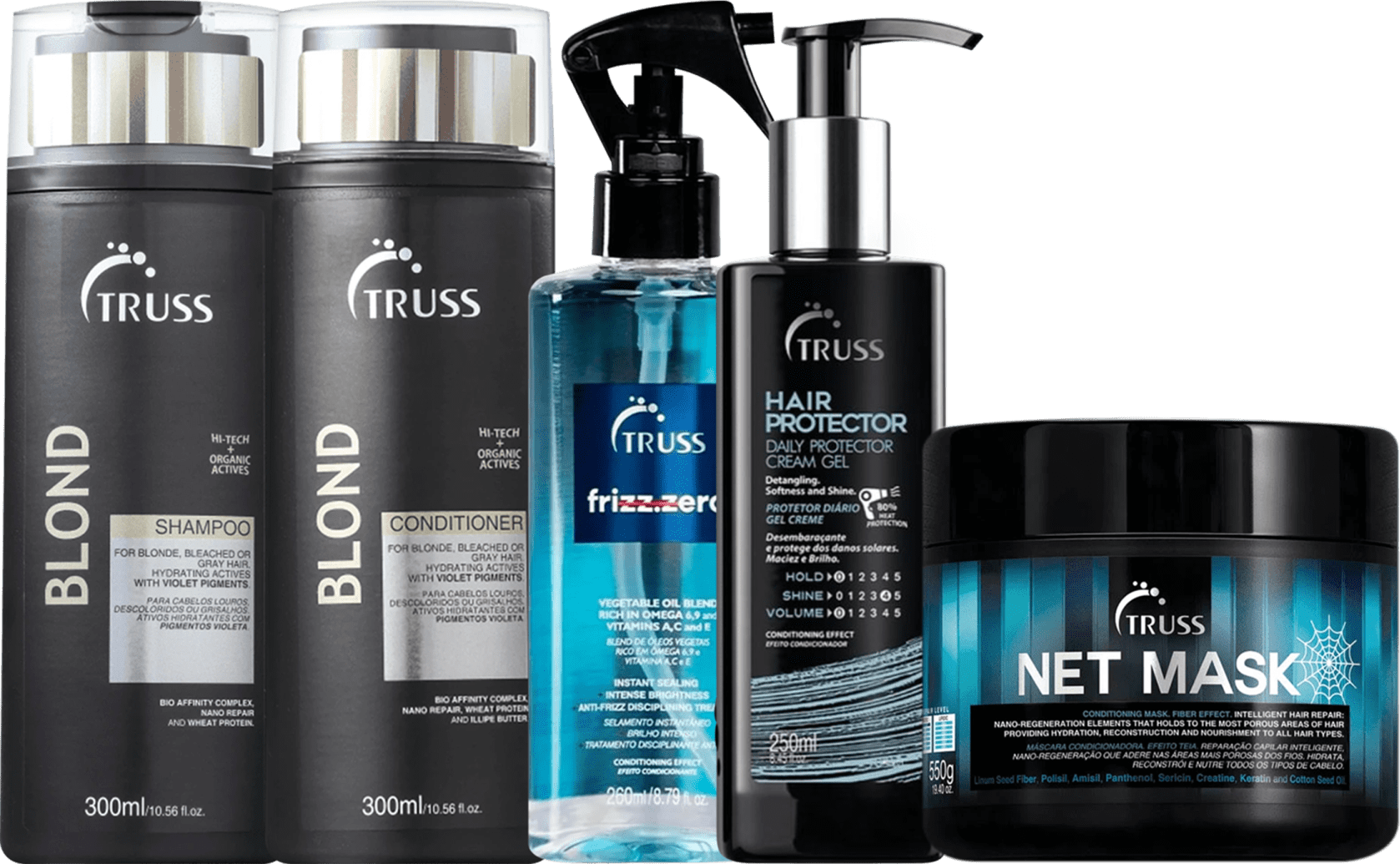 Kit Truss Blond Hair Protect Mask Frizz Beleza Na 
