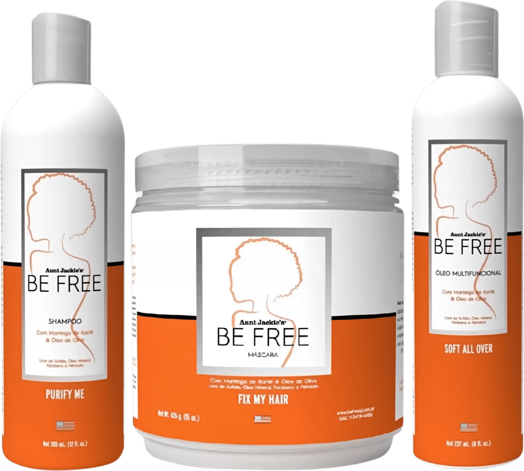 Kit Aunt Jackie #39 s Be Free Purify My Hair All Over Trio Beleza na Web