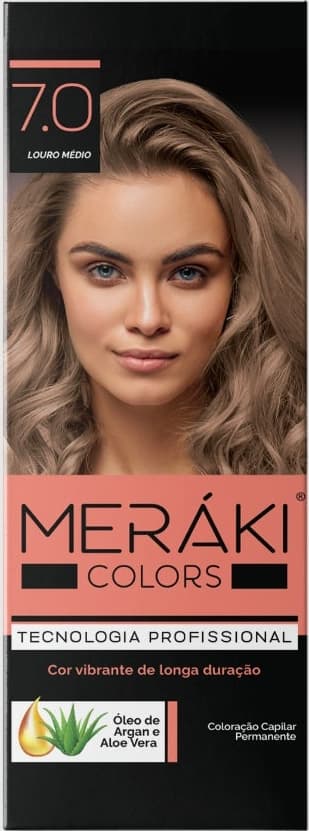 Kit Tintura Meráki Color Louro Médio 7.0 125gr