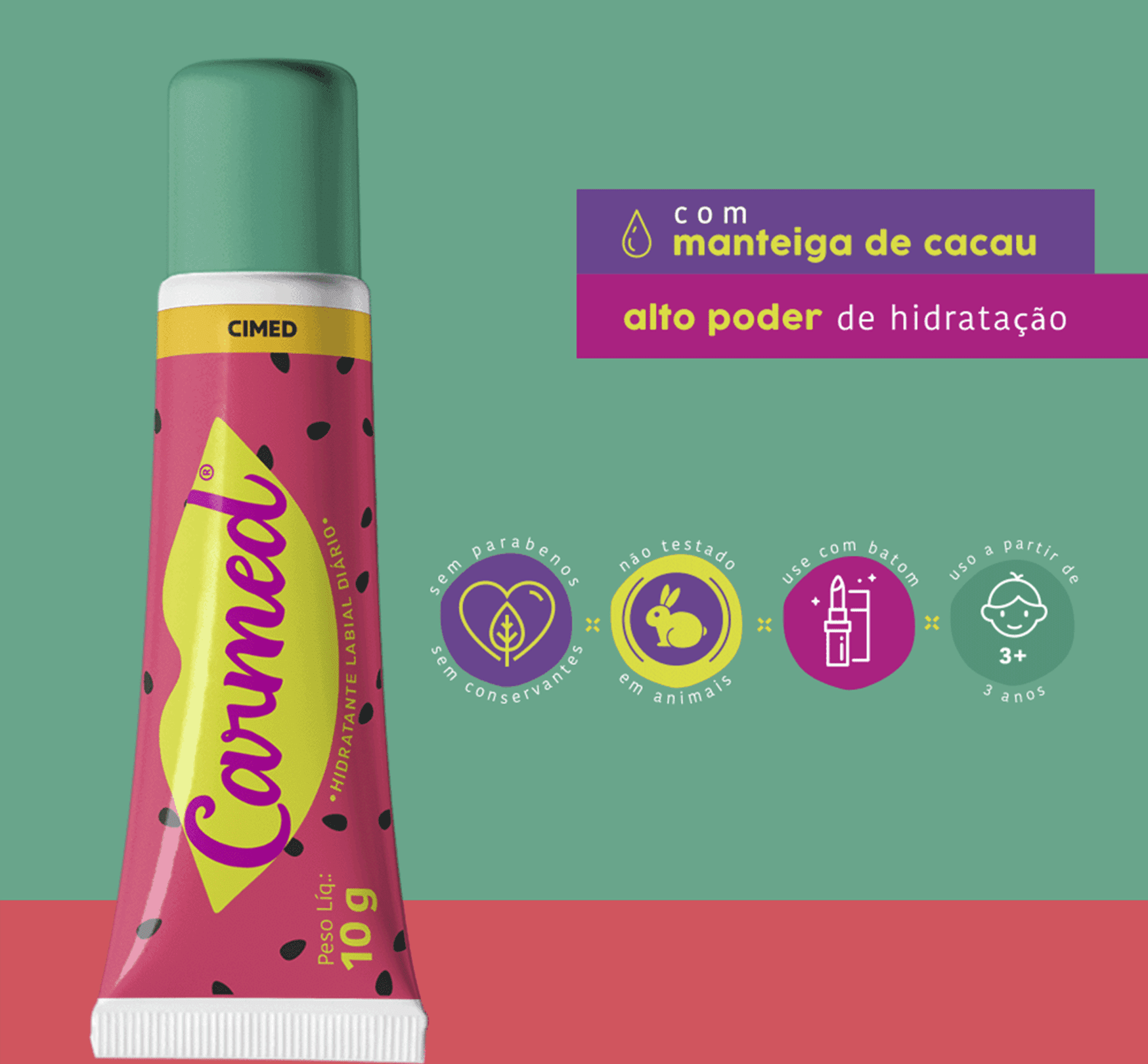 Hidratante Labial Cimed Carmed Melancia Incolor | Beleza na Web