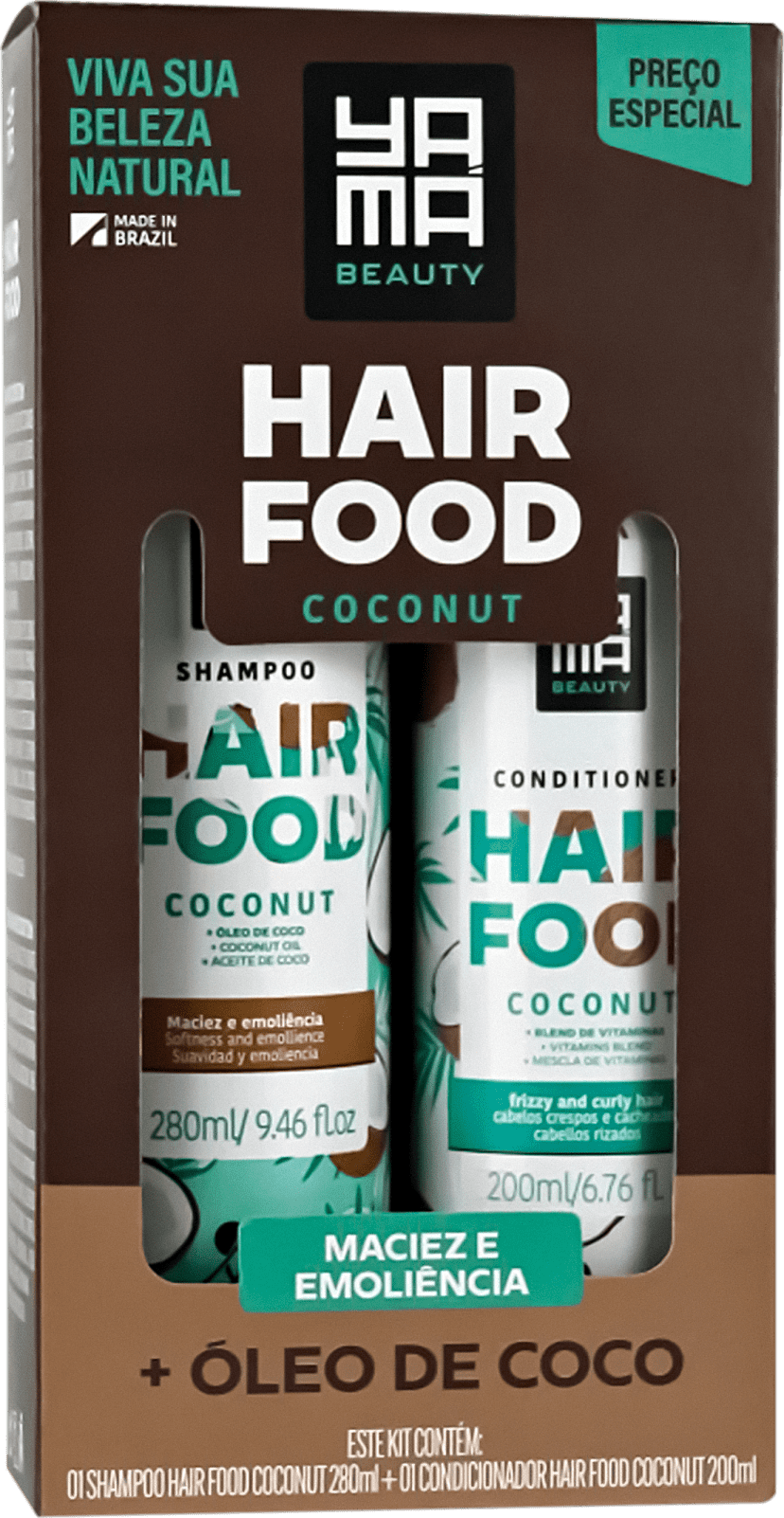 Kit Yamá Hair Food Coconut Beleza na 
