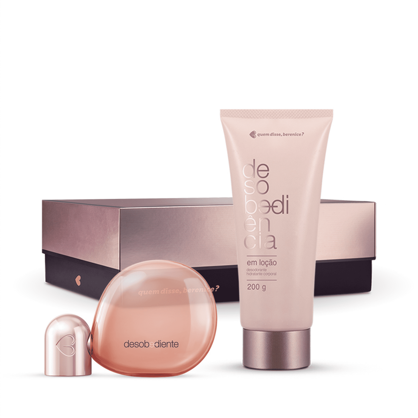 Kit Desobediente 100ml + Desobediência Desodorante Hidratante Corporal 200g + Caixa Cubo G