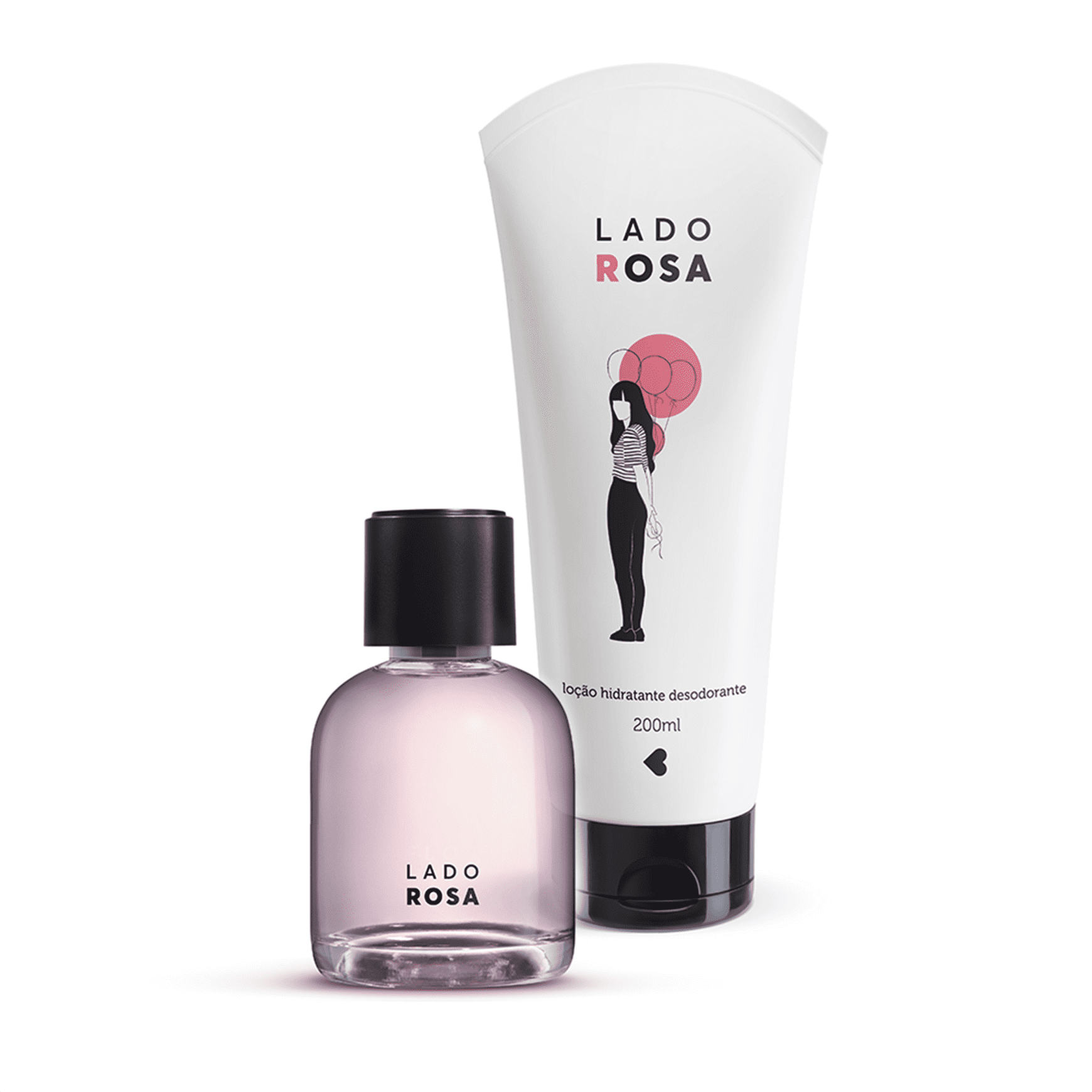Kit Lado Rosa: Desodorante Colônia 75ml + Desodorante Loção Hidratante Corporal + Caixa Cubo G