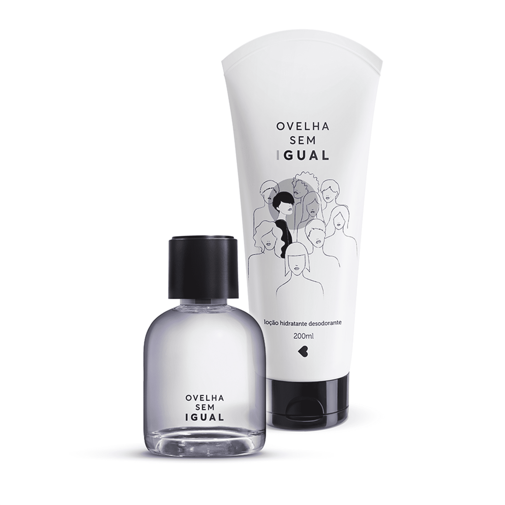 Kit Ovelha Sem Igual: Desodorante Colônia 75ml + Desodorante Loção Hidratante Corporal + Caixa Cubo G