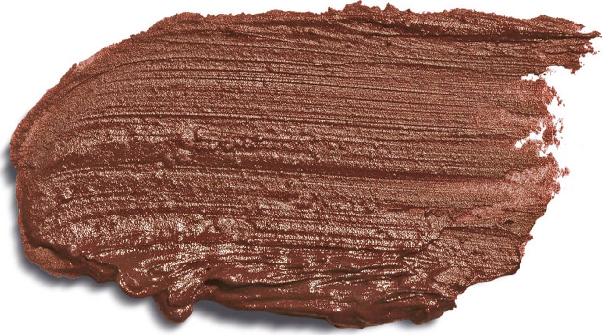 O produto apresentado na imagem é um batom da marca Quem Disse, Berenice?. Trata-se de um aplicador uma textura cremosa e de cor marrom escuro. O produto em si é claramente destacado contra um fundo branco, permitindo uma visualização detalhada.