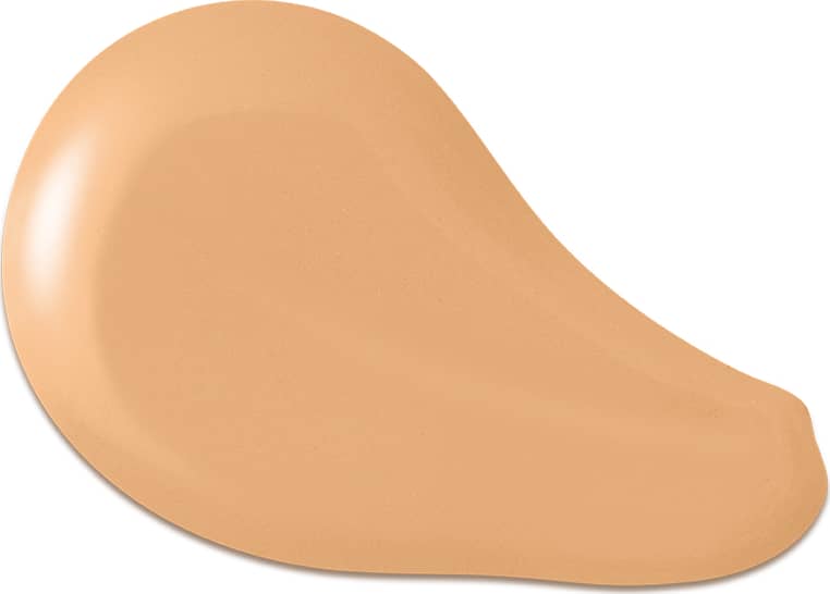 O produto apresentado na imagem é uma base de maquiagem de cor bege, com uma textura cremosa e suave. Sua forma é arredondada e convexa. Não há rótulos, marcas ou outras informações visíveis na imagem.