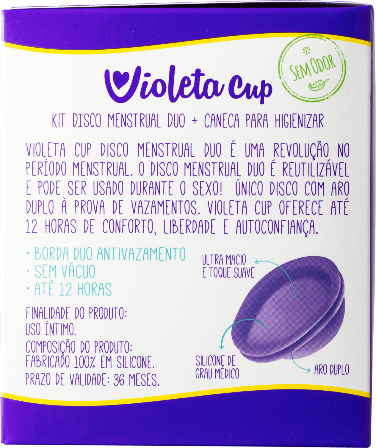 A Violeta Cup tem Coletores Menstruais e Discos Menstruais para