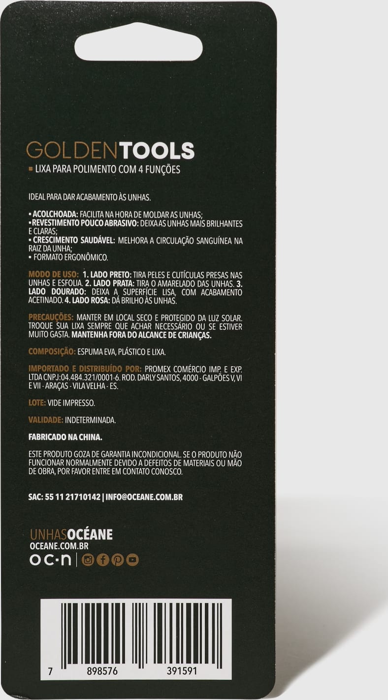 Golden Tools para Polimento 4 Funções - Lixa de Unha