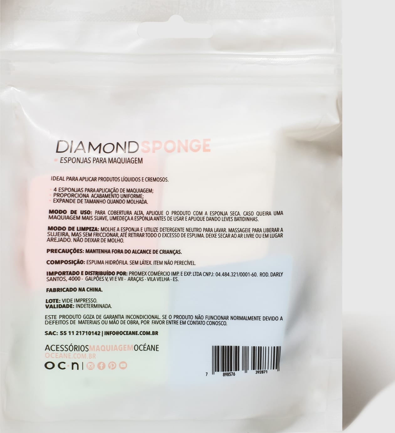 Diamond Sponge - Esponja para Base e Corretivo (4 Unidades)