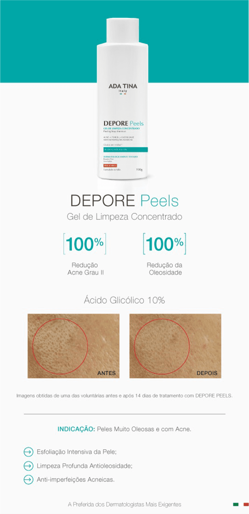 Ada Tina Depore Peels - Gel de Limpeza Concentrado 100g