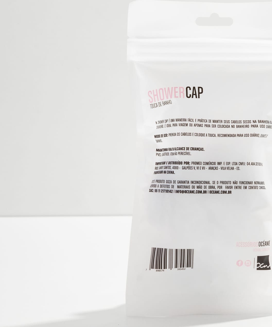 Shower Cap Transparente - Touca de Banho (4 Unidades)