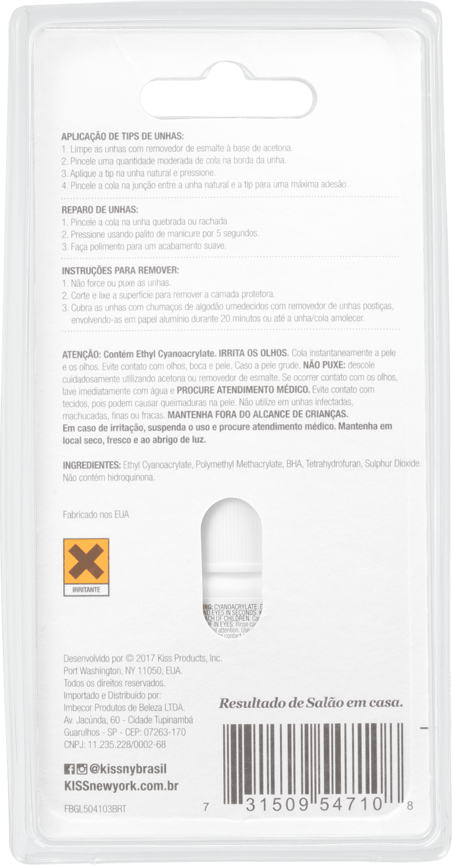 Kiss New York Brush On - Cola de Unhas Postiças 5g