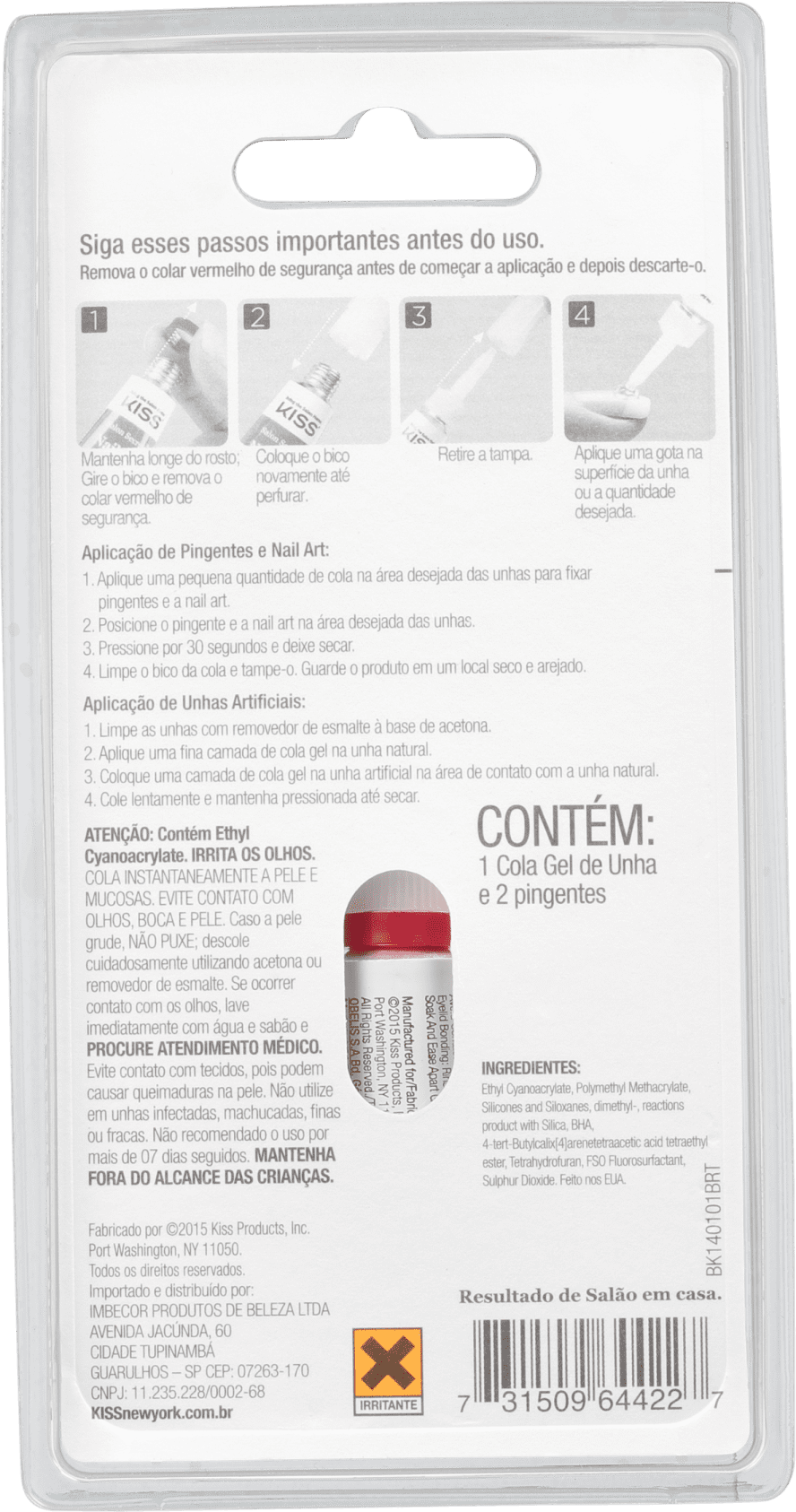 Kiss New York Gel Nail Art - Cola de Unhas Postiças 3g
