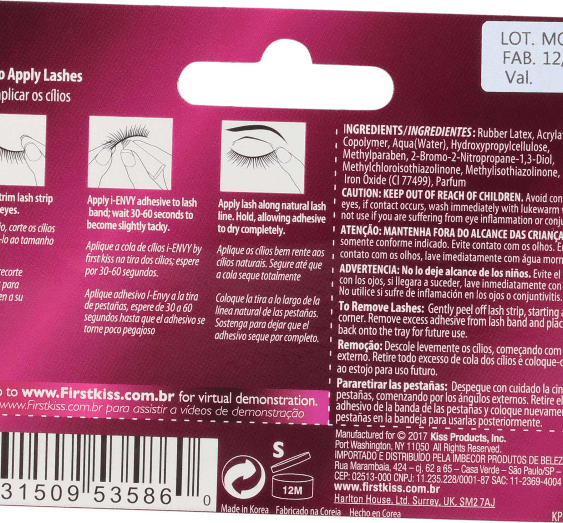 Kiss New York i-Envy 16h Preta - Cola para Cílios 7g