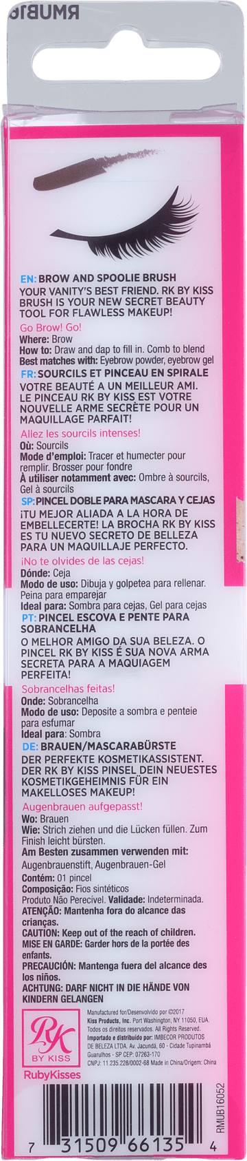 Kiss New York Ruby Kisses - Pincel para Sobrancelhas 3g