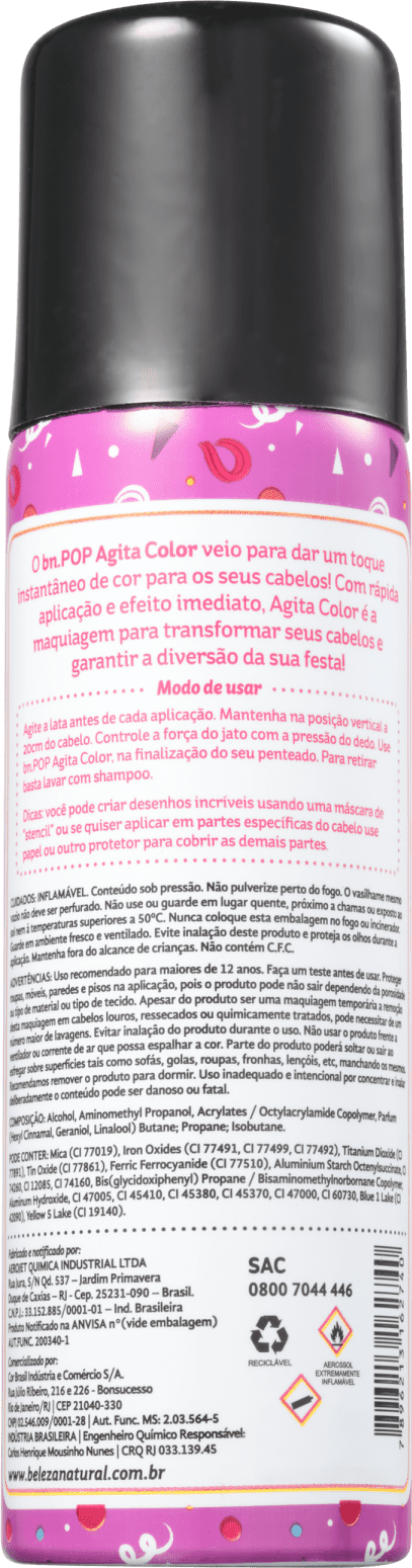 Beleza Natural Bn.Pop Agita Color Violeta - Coloração Temporária 120ml