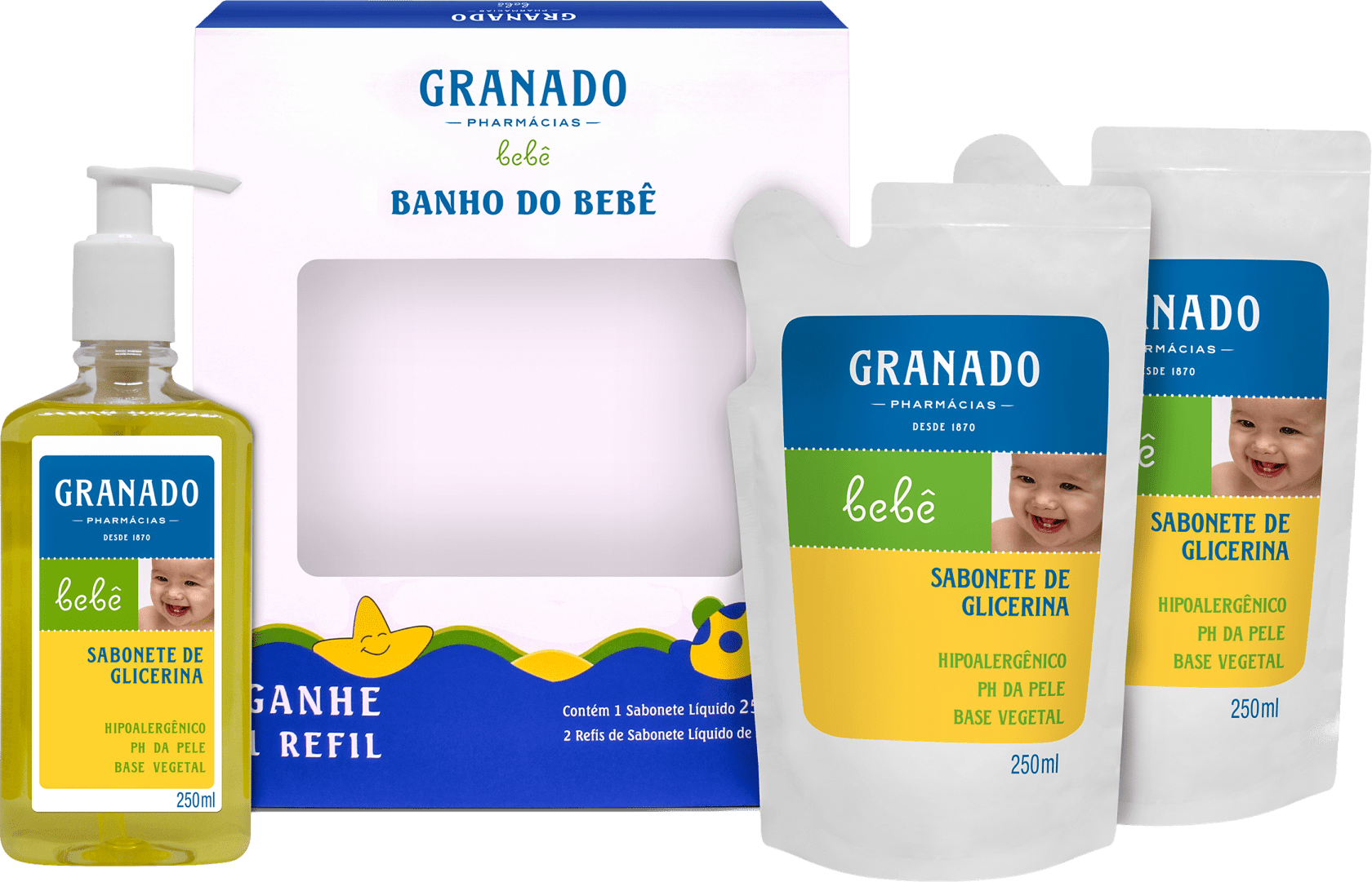 Kit Granado Bebê Hora do Banho - Sabonete Líquido 3x250ml