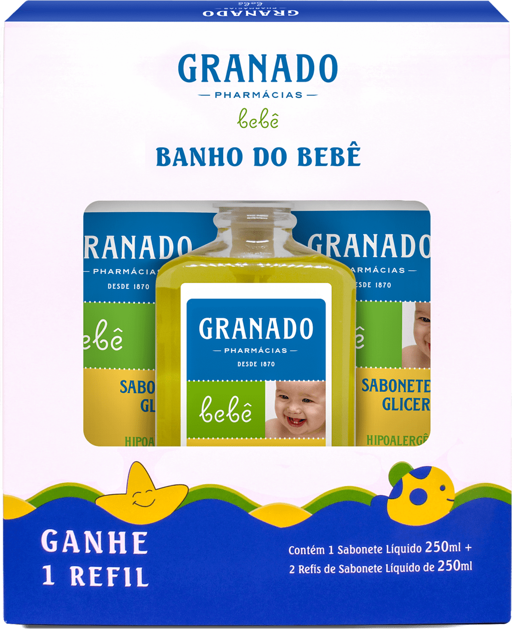 Kit Granado Bebê Hora do Banho - Sabonete Líquido 3x250ml