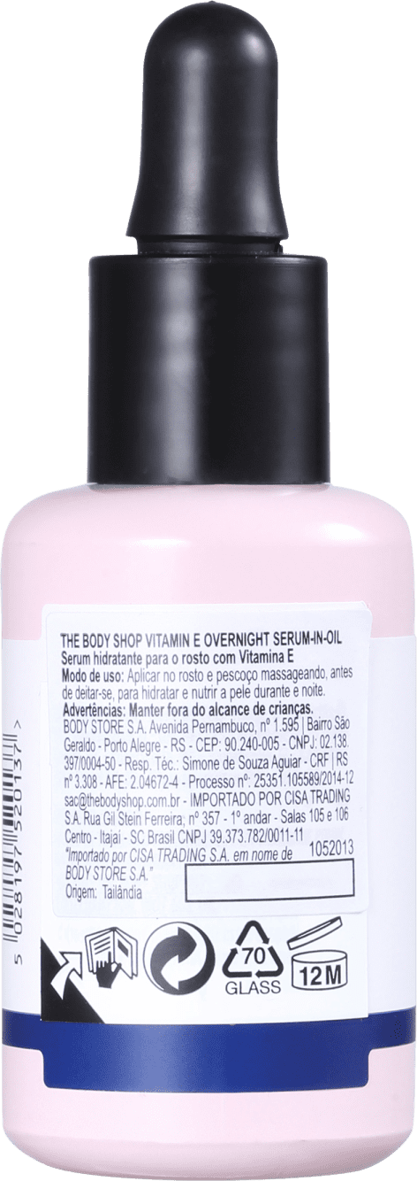 The Body Shop Overnight Vitamin E Serum-In-Oil - Sérum Hidratante Noturno 28ml