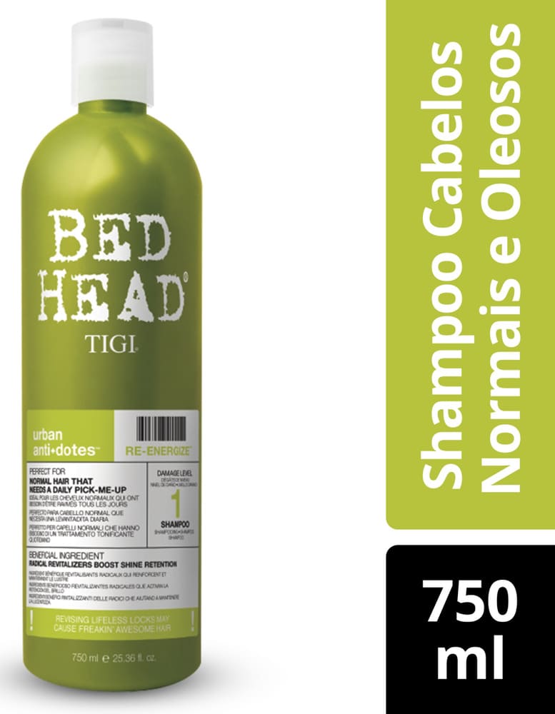 TIGI Bed Head Urban Anti+Dotes 1 Re-Energize Salão - Shampoo 750ml