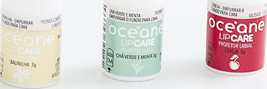 Lip Care - Protetor Labial Cereja, Baunilha e Chá Verde com Menta 3UN