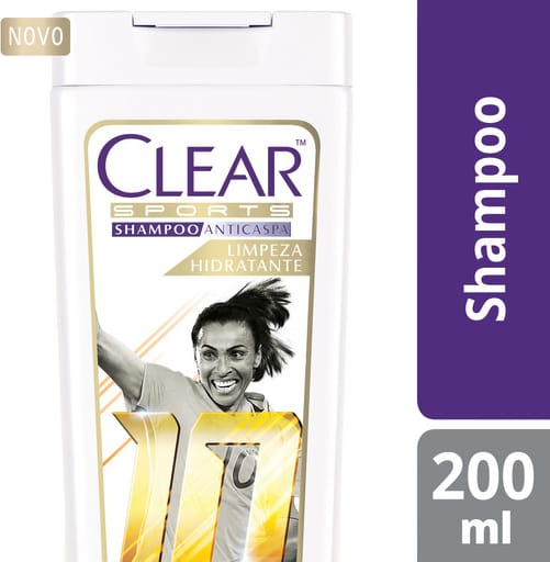 Clear Sports Women Limpeza Hidratante - Shampoo Anticaspa 200ml