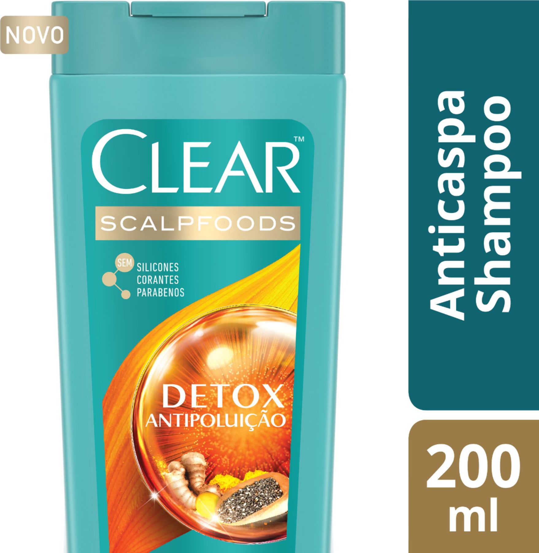 Shampoo Anticaspa Clear Detox Antipoluição 200ml