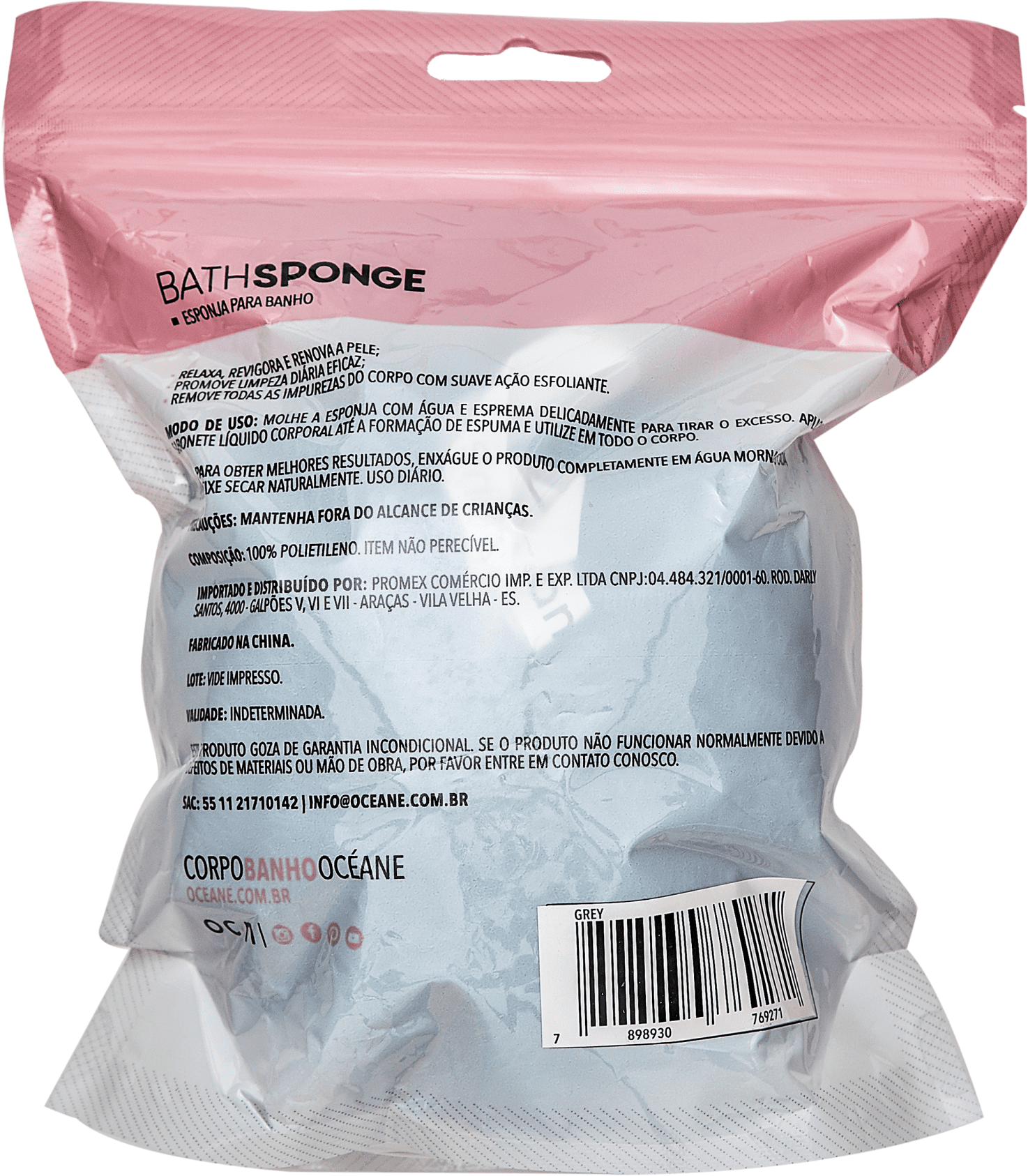 Océane Bath Sponge Grey - Esponja de Banho
