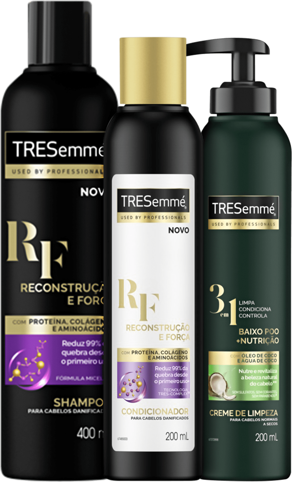 Kit TRESemmé Reconstrução e Força Co-Wash Light (3 Produtos)