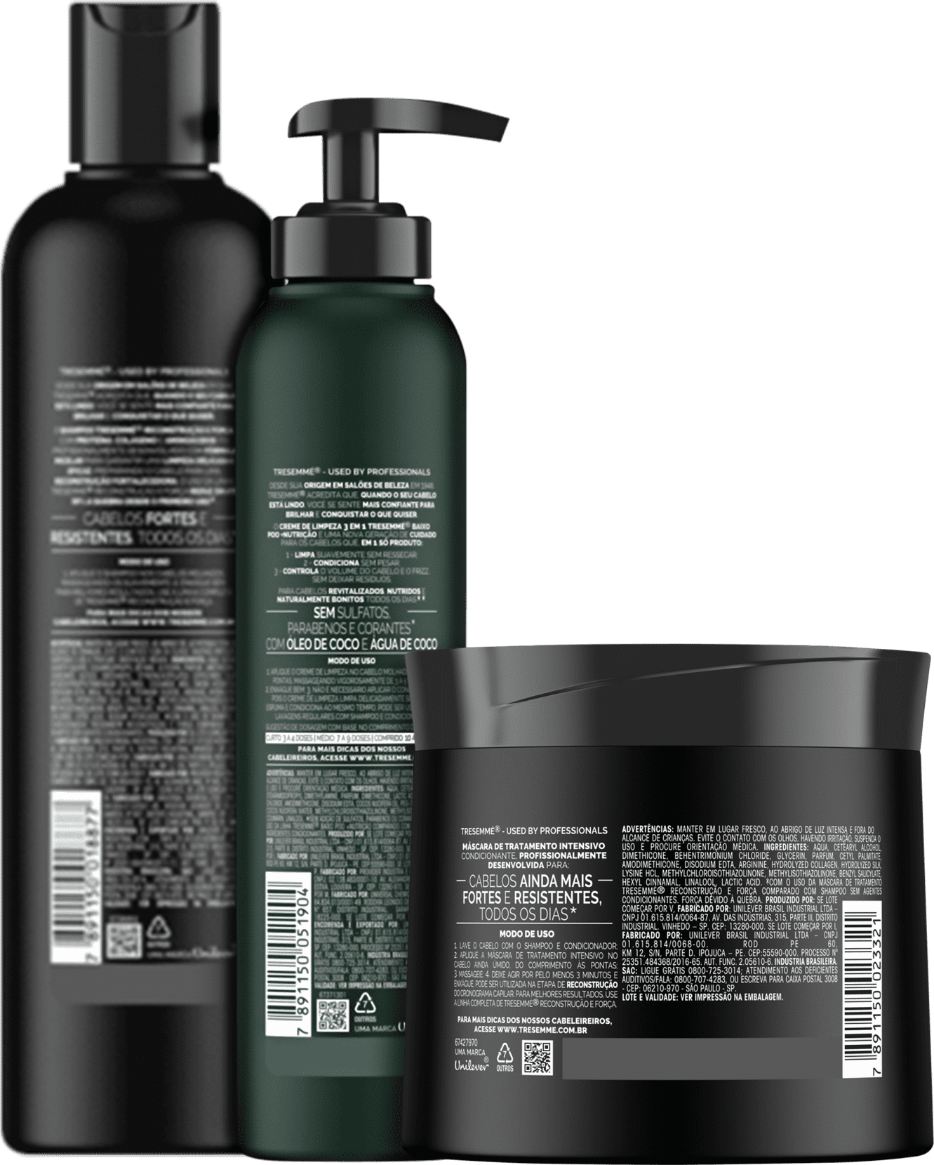 Kit TRESemmé Reconstrução e Força Co-Wash Trio (3 Produtos)